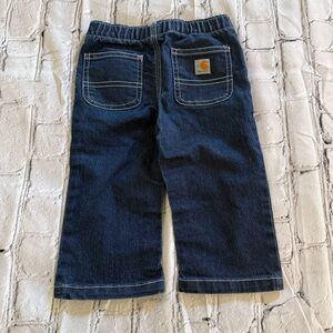 Carhartt Infant Blue and Pink Denim Jeans Sz 9 months EUC